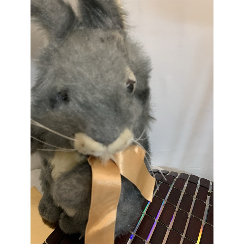 Vintage 19 Dakin Real Bunny Plush Stuffed Animal Gray‎ Ears Soft Father